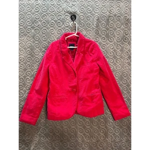GapKids Mädchen roter Cord Blazer Jacke Größe L 10 Knopfleiste Taschen - Bild 1 von 11