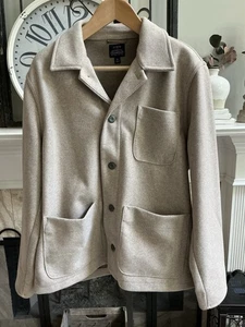 J. CREW flannel (cashmere like softness) men's car coat FW 2024 - oatmeal - XL - Picture 1 of 5