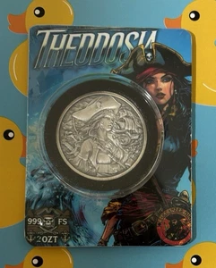 2024 2 Oz .999 Silber Theodosia Antiqued Art Round Locker Mint/Buccaneer Mint - Bild 1 von 4