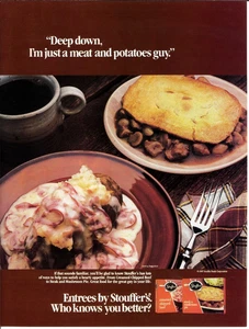 1987 STOUFFERS Microwave Meal Chipped Beef Vintage Magazine Print Advertising - Picture 1 of 1