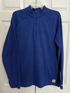 Carhartt Force Herren Blau Large Langarm Mock Neck Viertel 1/4 Reißverschluss, Relaxed - Bild 1 von 11
