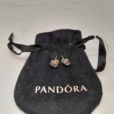 Pandora Timeless Sparkling Pear Halo Silver Stud Earrings (#H1/14) - Image 1 of 4