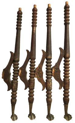 Juego 4 patas de mesa victorianas de lujo - garra de águila y pies de bola - nogal o caoba Foto 1 de 4