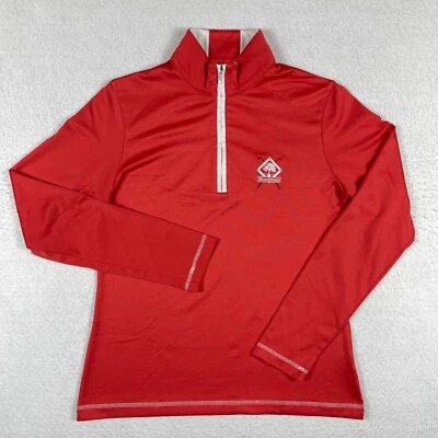 Pullover Cutter & Buck para mujer pequeño rojo 1/4 cremallera Woodstone golf viaje vacaciones Foto 1 de 4