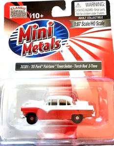 RTR Mini Metals 1955 Ford Fairlane Town Sedan Torch Red HO= 1:87 BUILT 4 LAYOUT - Picture 1 of 7