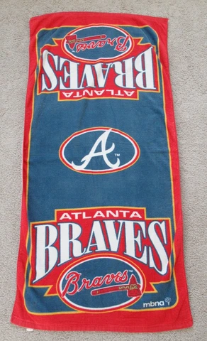 Atlanta Braves Vintage Beach Pool Towel MBNA MLB Baseball Logo Cotton Cover
