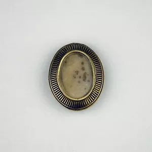 Antiguo Broche Pin Pin Latón Acosado Metal Ovalado Foto Victoriana Antigua - Imagen 1 de 5