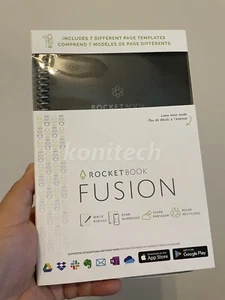 Rocketbook Fusion Reusable Notebook Planner Combo 6" x 8.8" 7 Page Styles 42 - Picture 1 of 2
