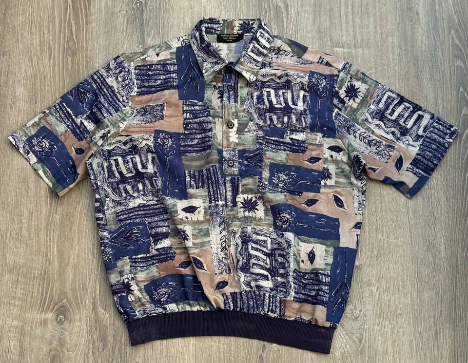 Camisa Fulton Street Funciona De Colección Manga Corta 1/2 Botón Cintura Bandas Para Hombre Grande Foto 1 de 4