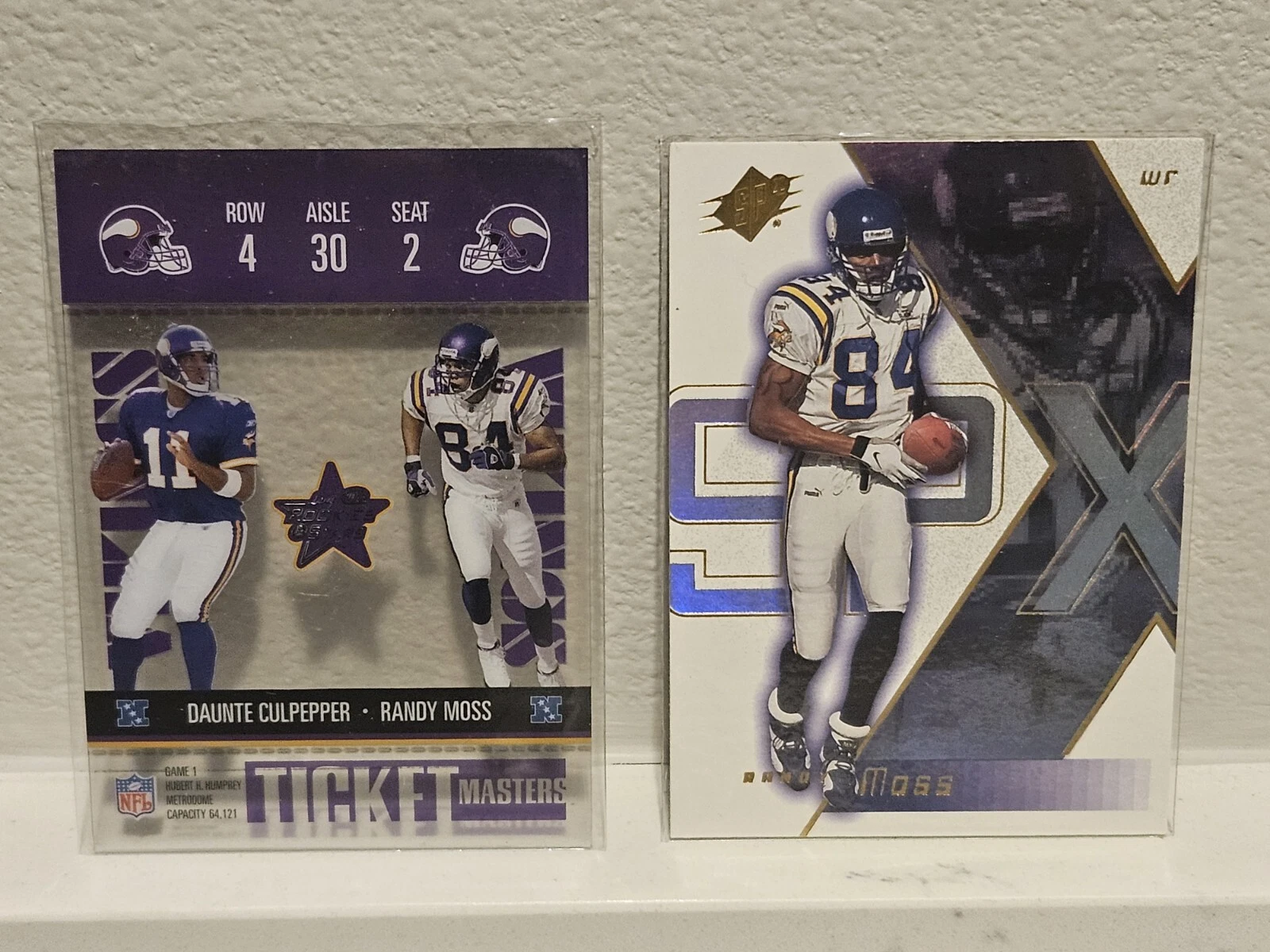 2003 Rookies & Stars Ticket Masters /1325 Daunte Culpepper Randy Moss + Moss SPX