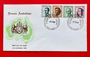 Australian FDC - 1968 Famous Australians - Green & Gold