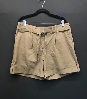 Pantalones Cortos J.Jill Petite Talla 16P Marrón Caqui Algodón Elastizados Bolsillos Cordón-NUEVOS Foto 1 de 4