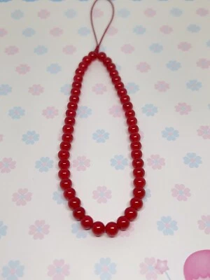 Correa de muñeca de teléfono con cuentas de piedra de ágata roja, correa de cámara, correa de muñeca roja Foto 1 de 2