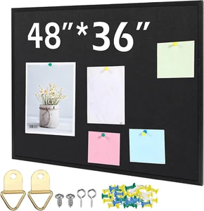 Framed Bulletin Board 48 X 36 Inch Cork Boards for Wall Mounted Pin Board Cork P - Picture 1 of 5