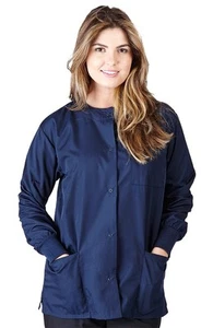 Unisex Medical Hospital Nursing Warm Up Top Scrubs Jackets 3-Pockets for Women - Picture 1 of 32