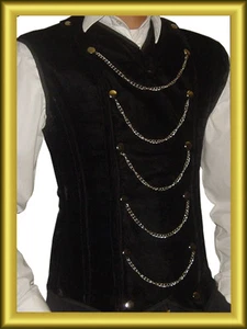 Chaleco corsé de terciopelo negro talla S, M, L, XL, 2XL, hasta 7XL - Imagen 1 de 4