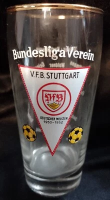 Bierglas Bundesliga VfB Stuttgart Deutscher Meister Autogramme unbeschädigt - Bild 1 von 3
