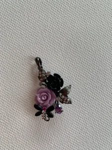 Sterling Silber Anhänger mit Resin Rosen und Libelle - besetzt mit Zirkonia - Bild 1 von 5