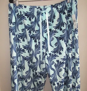 Neu mit Etikett $ 40 Karen Neuburger Live Laugh Lounge türkis mit blauer Pyjamahose zum Überziehen XL - Bild 1 von 8
