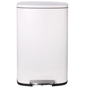 13.2 gal / 50L Kitchen Step Trash Can Stainless Steel Garbage Can W/ Silent Lid - Picture 1 of 8