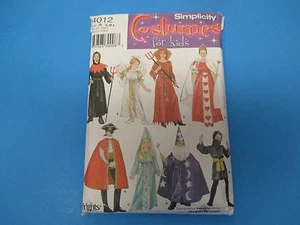 Disfraces para niños vintage con patrón de costura Simplicity 4012 talla A S M L S734 - Imagen 1 de 1