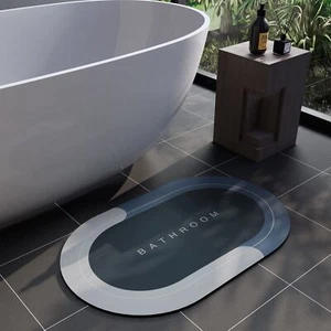 Rubber Non-Slip Quick Dry Bathroom Rugs Super Absorbent Thin Bath Mat Under D... - Picture 1 of 7