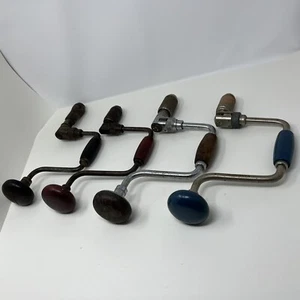 Vintage Stanley & Millers Falls 10" Brace Hand Drill Lot of 4 See Pics & Descr. - Picture 1 of 24