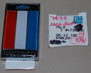 NOS 1975-77 Chevy Camaro Z/28 RS SS rear deck trunk name badge emblem GM 1739100 - Picture 1 of 3