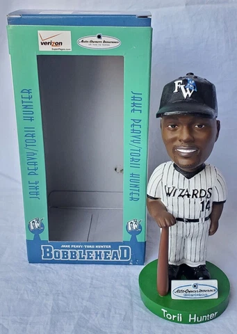 2003 Fort Wayne Wizards SGA Torii Hunter Bobblehead MILB Baseball in Box Cover