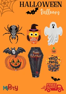 Globos grandes de helio para Halloween, gato araña bruja calavera vampiro búho fantasma - Imagen 1 de 9