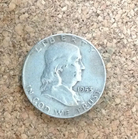 1953 P  Circ.  Franklin Half Dollar 90 % Silver US Coin FH2896 FREE SHIPPING Cover