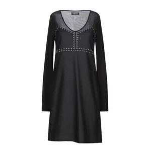 TWIN-SET Simona Barbieri Little Black Dress Long Sleeves Studded Women's Sz M - Picture 1 of 10