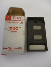 NUTONE ART DECO PB-31 BROWN PUSHBUTTON DUO, ALL ORIGINAL 2 BUTTONS