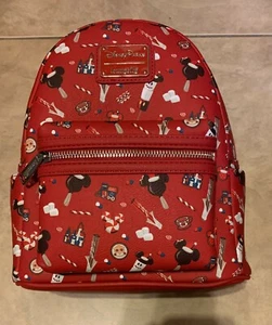 Disney Parks Excl Loungefly 2021 Christmas Holiday Snacks Red Backpack NEW w/Tag - Picture 1 of 4