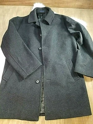 Sobretudo Stafford Performance masculino tamanho 42R, ajuste clássico, mistura de lã preta - Imagem 1 de 4