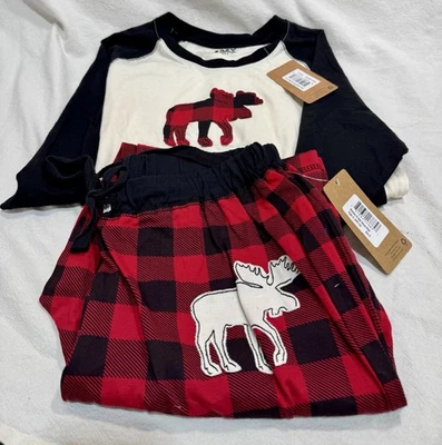 NWT Lazy One Moose Pajamas Set Size S Small Shirt & Pants Red Plaid Women’s - Image 1 of 4