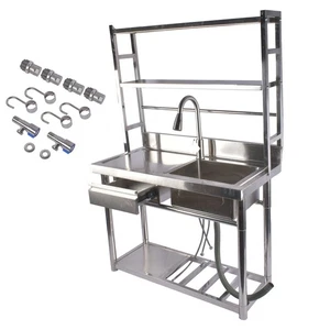 35.4'' / 39.3'' Commercial Single Bowl Kitchen Sink Stainless Steel Utility Sink - Picture 1 of 48