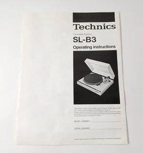 Tocadiscos Original TECHNICS SL-B3 Manual Instrucciones de Funcionamiento - Imagen 1 de 4