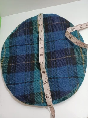 Boina Liz Claiborne para mujer vintage años 80 azul a cuadros mezcla de lana nueva Oldstock Foto 1 de 4