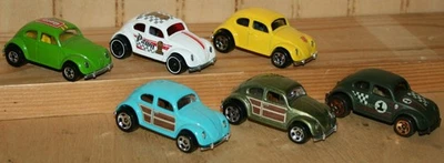Hot Wheels VOLKSWAGEN BEETLE BUG Loose Lot Of 6 1991-25 MULTIPACK Getty MYSTERY - Image 1 of 3