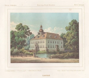 Castillo Laasan Lazany Zarow Swidnica Polska Polonia Litografía Duncker 1860 - Imagen 1 de 1