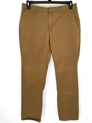Pantalones chinos a medida Bonobos para hombre 33X36 delanteros planos bolsillos tostados *LEER* Foto 1 de 4