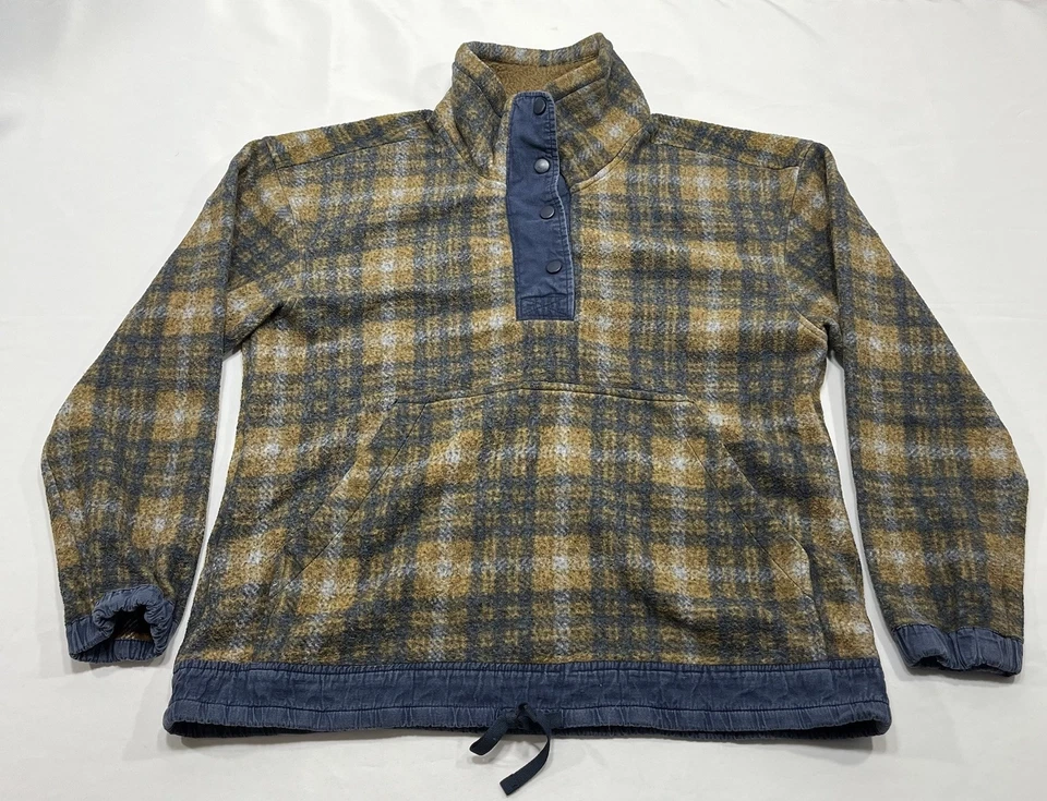 Pullover estoico para hombre grande a cuadros 1/4 a presión Henley polar sherpa senderismo al aire libre Foto 1 de 4