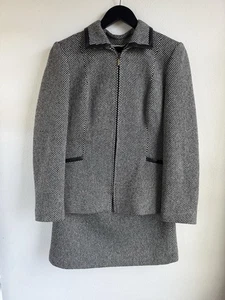 Conjunto de falda blazer de 2 piezas Talbots talla 4 mezcla de lana tela italiana a cuadros - Imagen 1 de 23