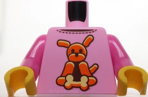 Lego Torso Shirt Orange Bright Light Yellow Dark Brown Balloon Dog with Bone - Picture 1 of 2
