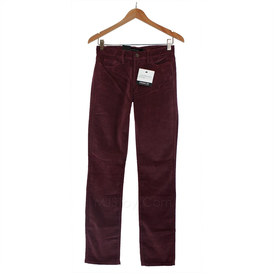 Calça jeans feminina CK Calvin Klein elástica perna reta veludo algodão nova com etiquetas - Imagem 1 de 1