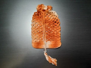 Multicolor ORANGE Handmade Crochet Wristlet Clutch Pouch Phonecase - Imagen 1 de 4