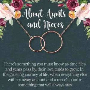 LIEBE AVA About Aunts and Nieces Halskette ineinandergreifende Rosegold Kreise  - Bild 1 von 1