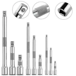 SET PROLUNGHE PROLUNGA CHIAVI CHIAVE A BUSSOLA DA 1/4" 3/8" 1/2" 9 PZ - Foto 1 di 2