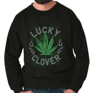 Lucky Clover Funny St Patricks Day Irish Womens or Mens Crewneck Sweatshirt - Picture 1 of 9